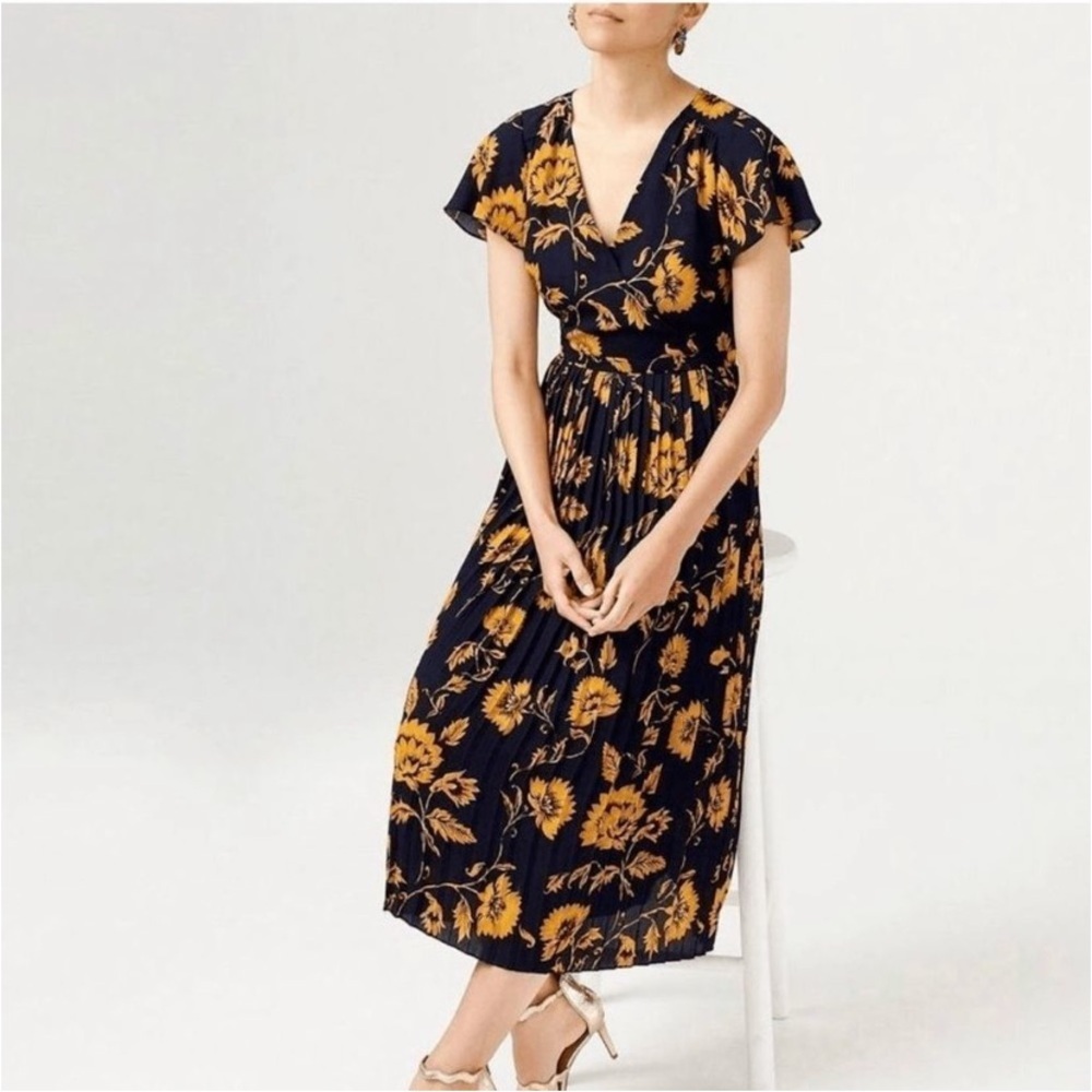 J.Crew Navy Accordion Pleaded Dress 👗